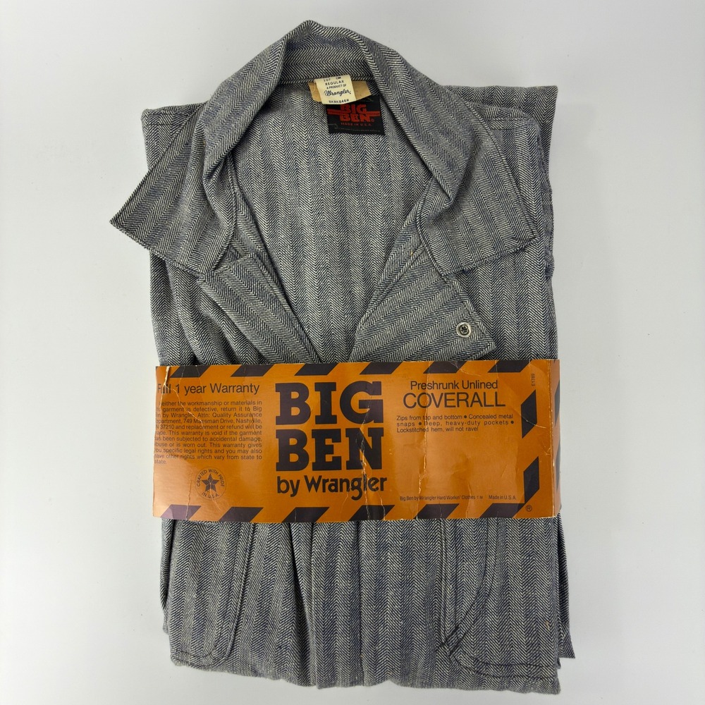 Vintage Big Ben Wrangler Herringbone Coveralls Men 42 Regular 8KRK846R NWT USA